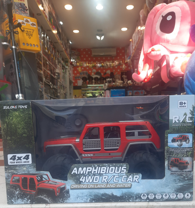 ماشین کنترلی شارژی ضد آب قرمز مدل Amphibious 4WD
